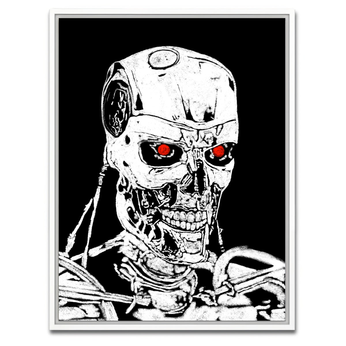 AUTO-MOCKUP WHITE | Terminator Sketch | 1 Piece | White Framed Canvas | group=3x4