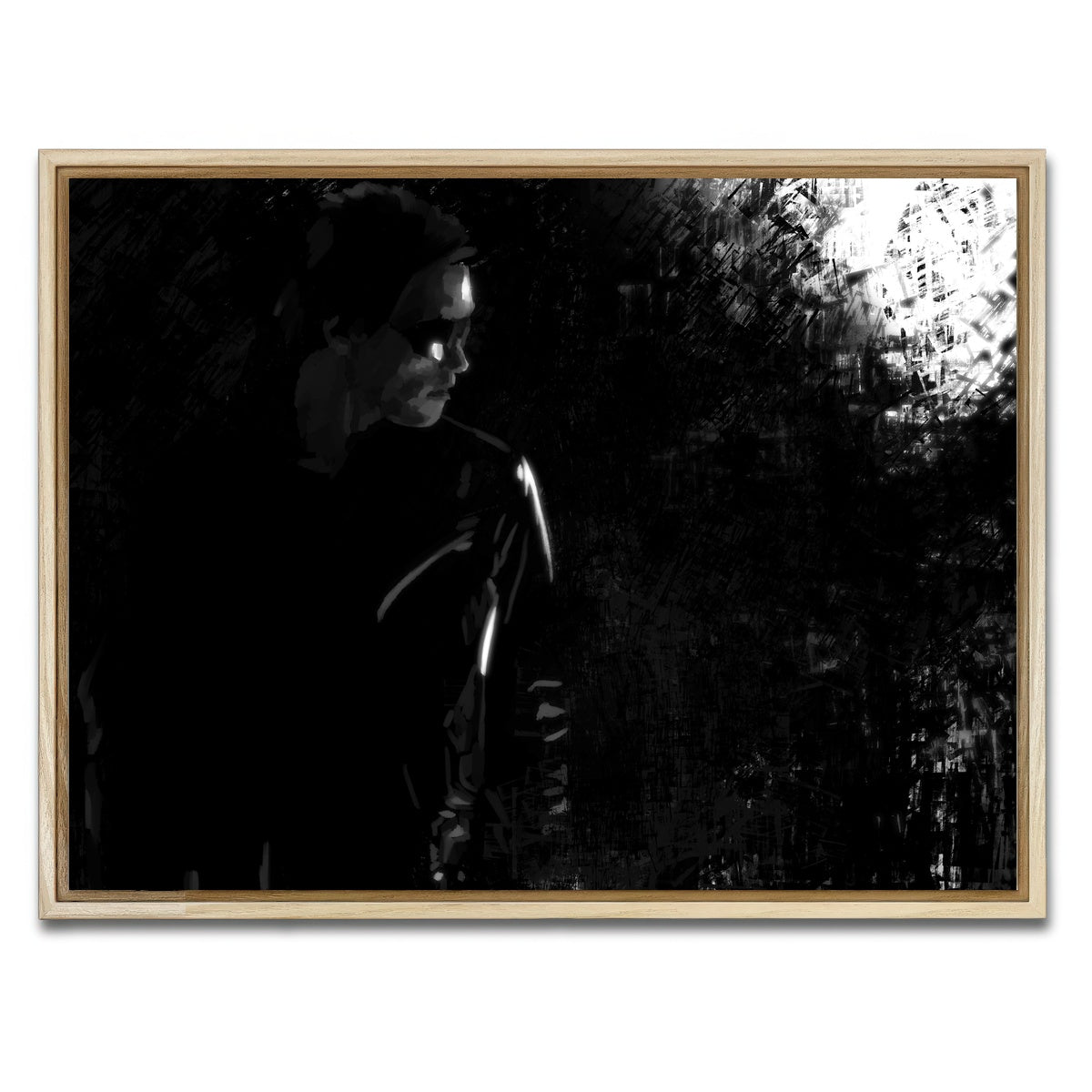 AUTO-MOCKUP WHITE | Terminator in the Shadows | 1 Piece | Natural Framed Canvas | group=4x3