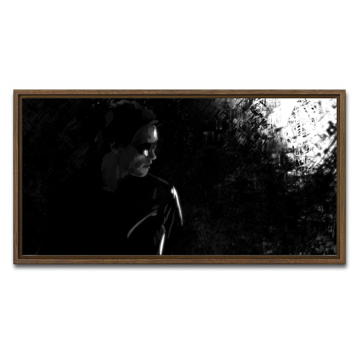 AUTO-MOCKUP WHITE | Terminator in the Shadows | 1 Piece | Walnut Framed Canvas | group=2x1