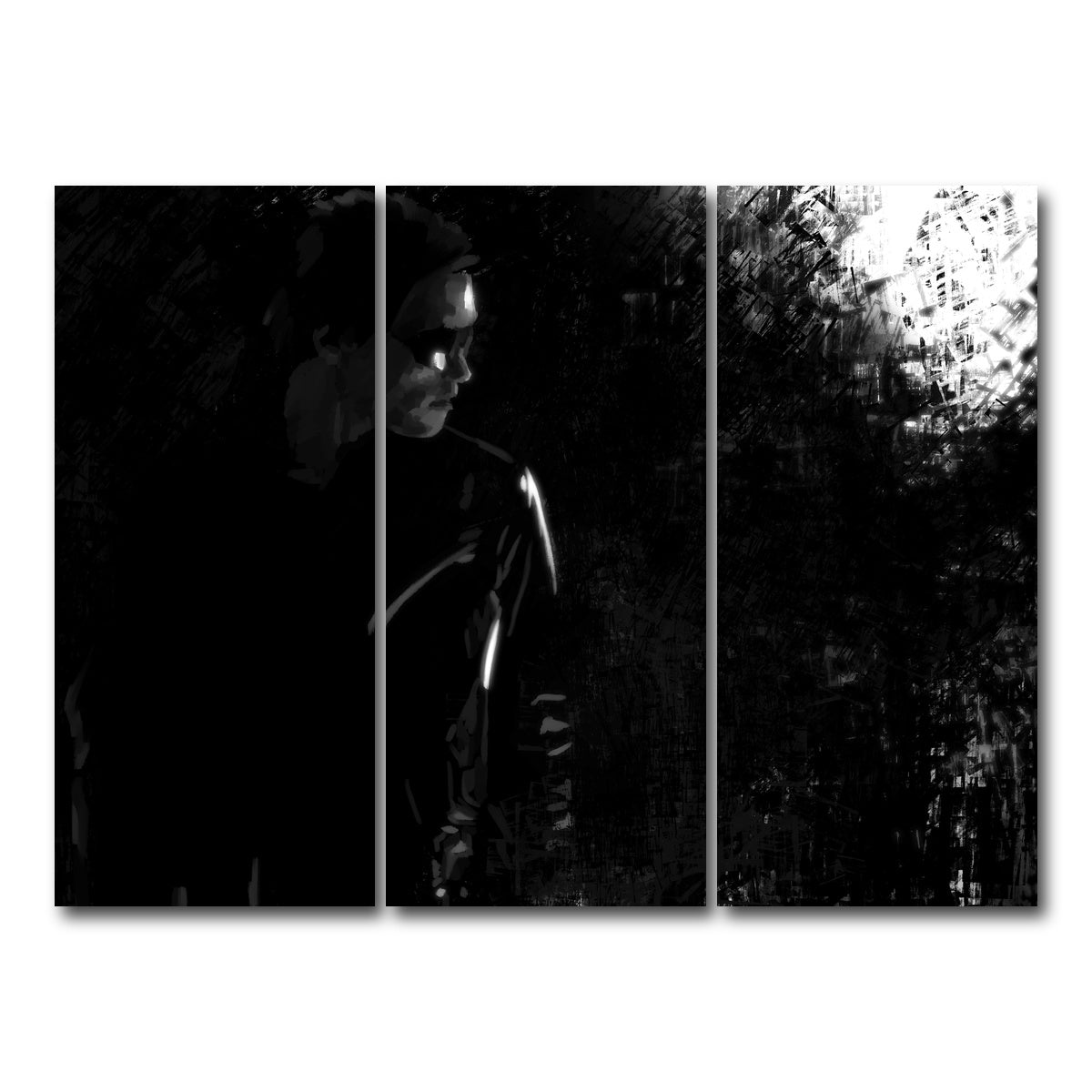 AUTO-MOCKUP WHITE | Terminator in the Shadows | 3 Piece | Gallery Wrap Canvas | group=8x18
