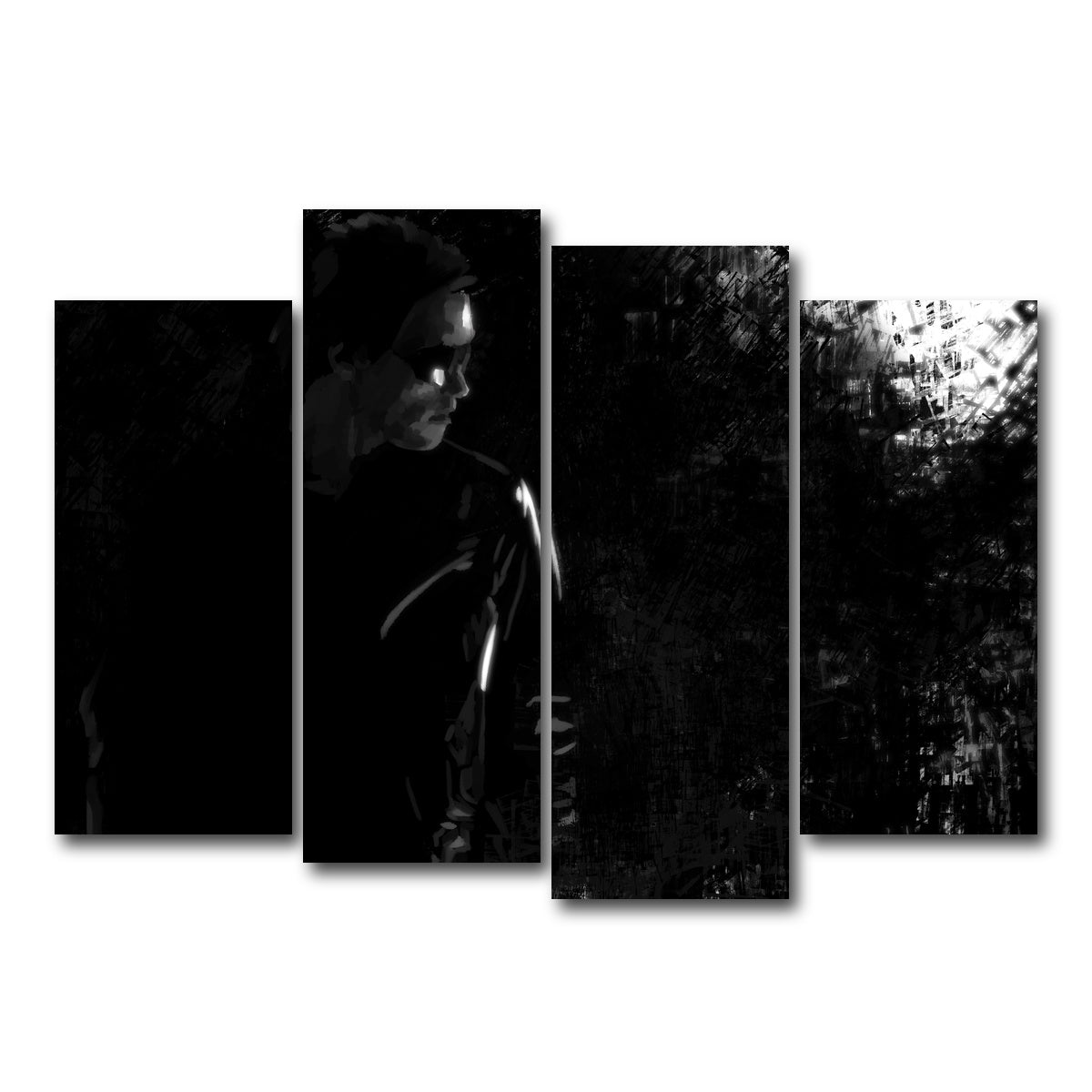 AUTO-MOCKUP WHITE | Terminator in the Shadows | 4 Piece | Gallery Wrap Canvas | group=4_normal