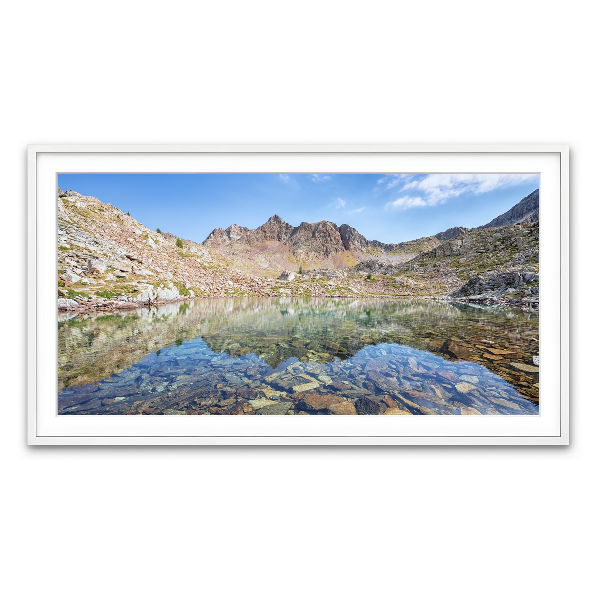 Framed Print 2x1 White
