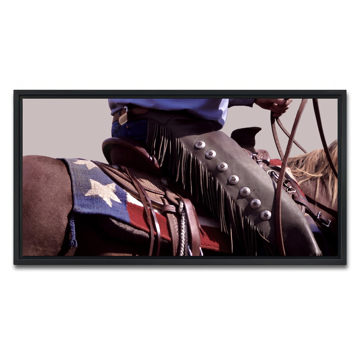 AUTO-MOCKUP WHITE | Texas Cowboy | 1 Piece | Black Framed Canvas | group=2x1