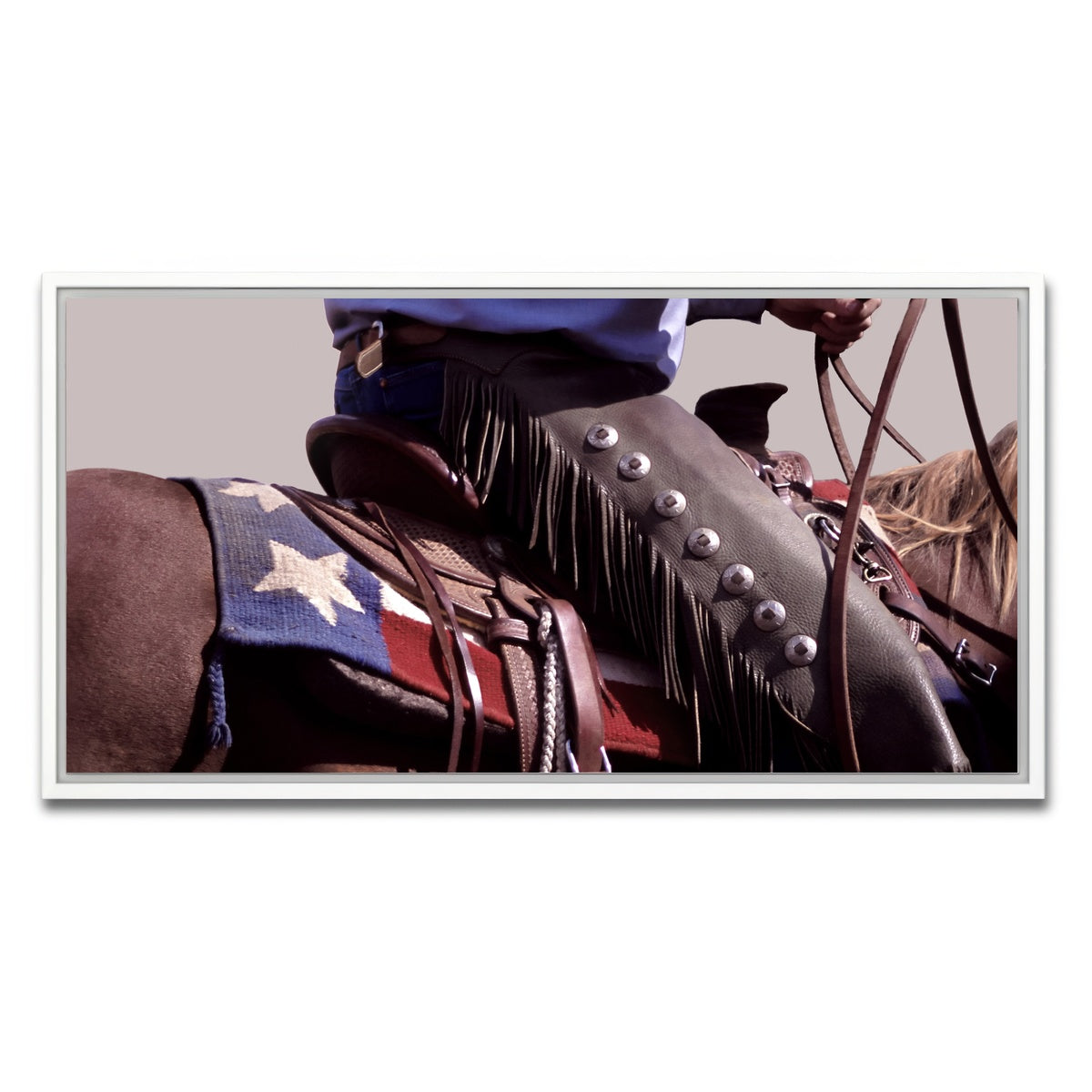 AUTO-MOCKUP WHITE | Texas Cowboy | 1 Piece | White Framed Canvas | group=2x1