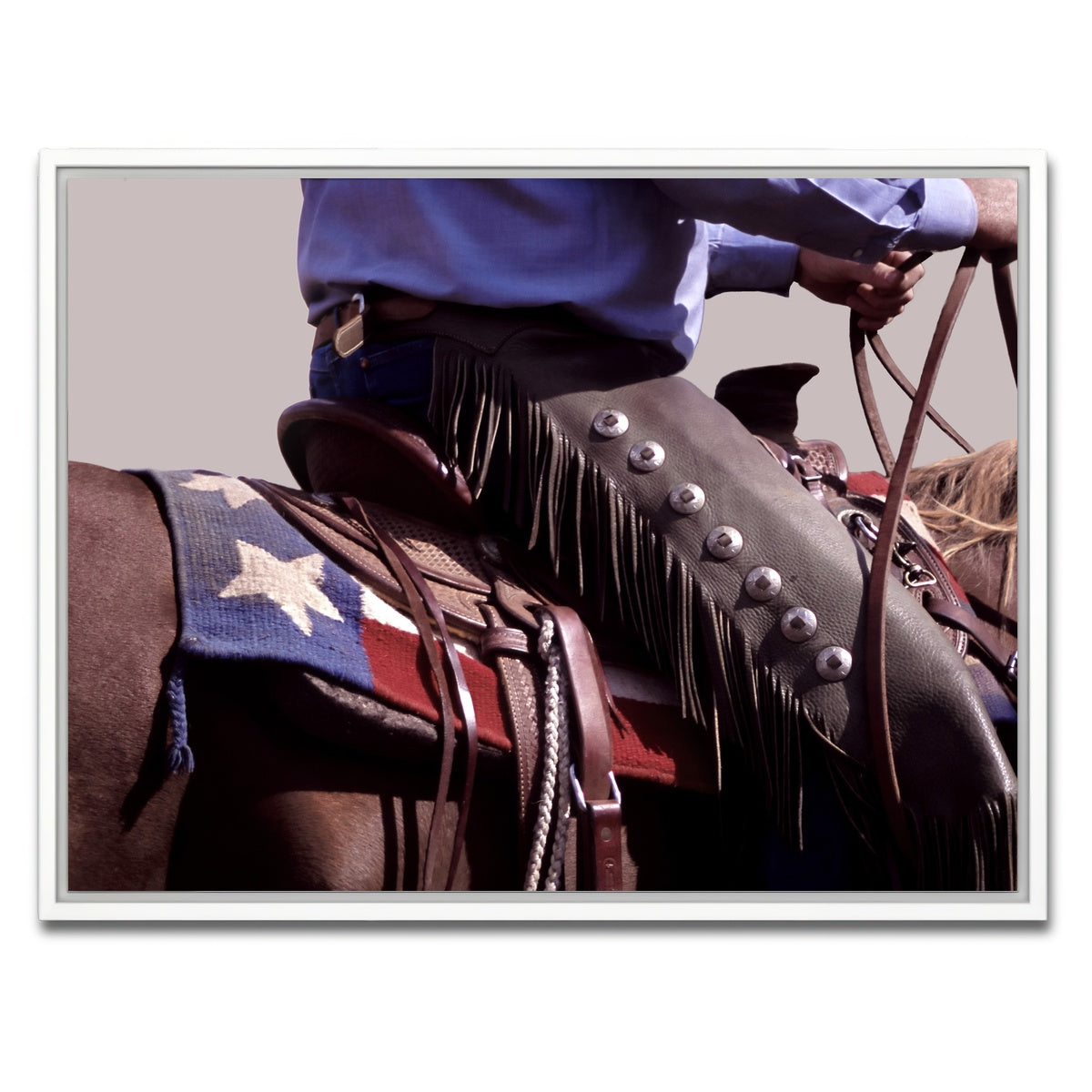 AUTO-MOCKUP WHITE | Texas Cowboy | 1 Piece | White Framed Canvas | group=4x3