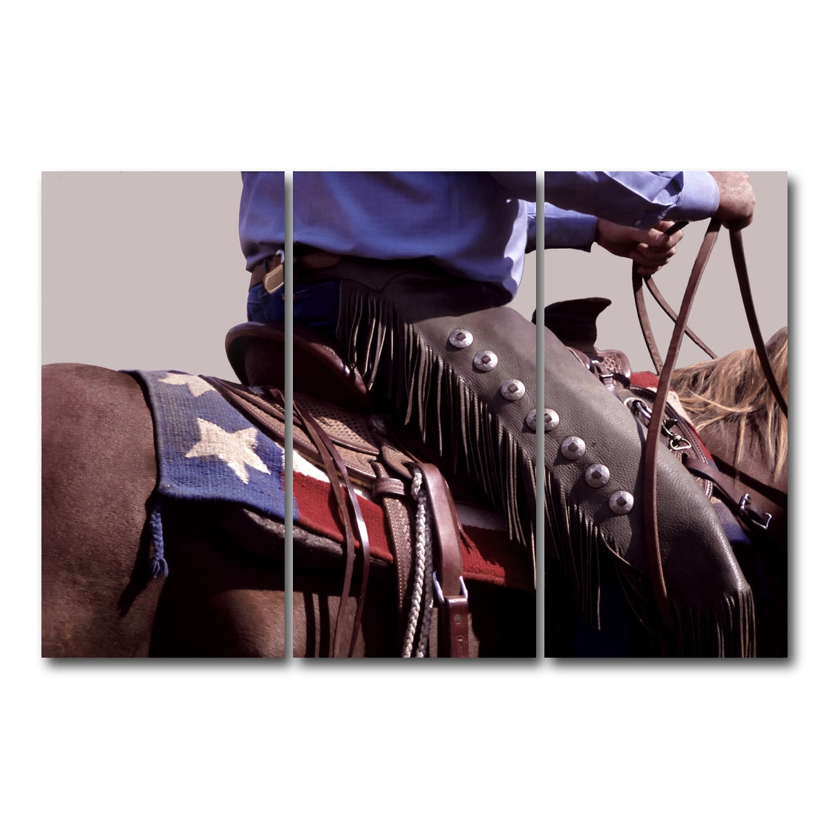 AUTO-MOCKUP WHITE | Texas Cowboy | 3 Piece | Gallery Wrap Canvas | group=12x24