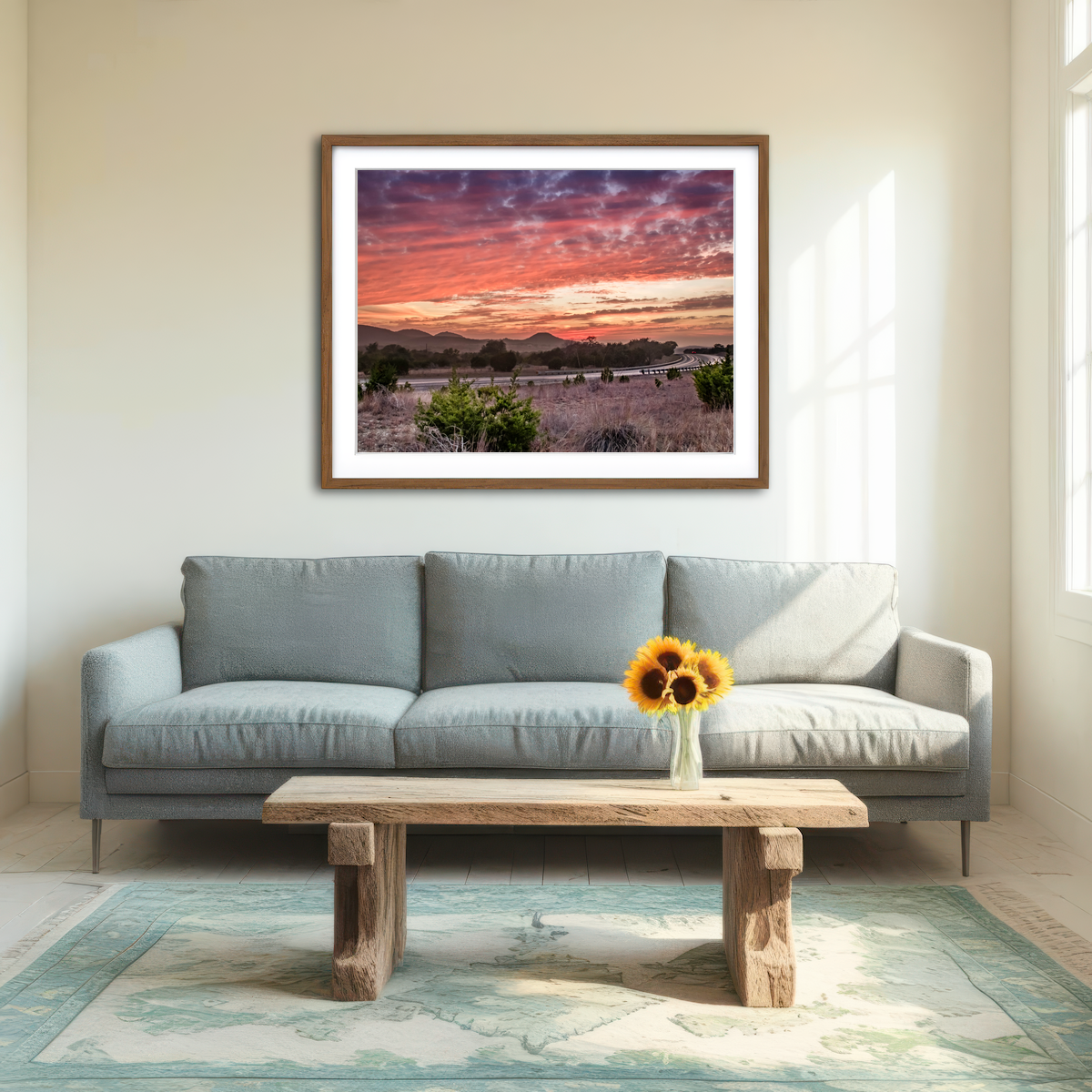 AUTO-MOCKUP ROOM | Texas Hill Country Sunset Wall Art