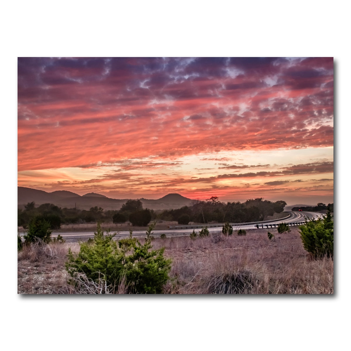 AUTO-MOCKUP WHITE | Texas Hill Country sunset | 1 Piece | Gallery Wrap Canvas | group=4x3