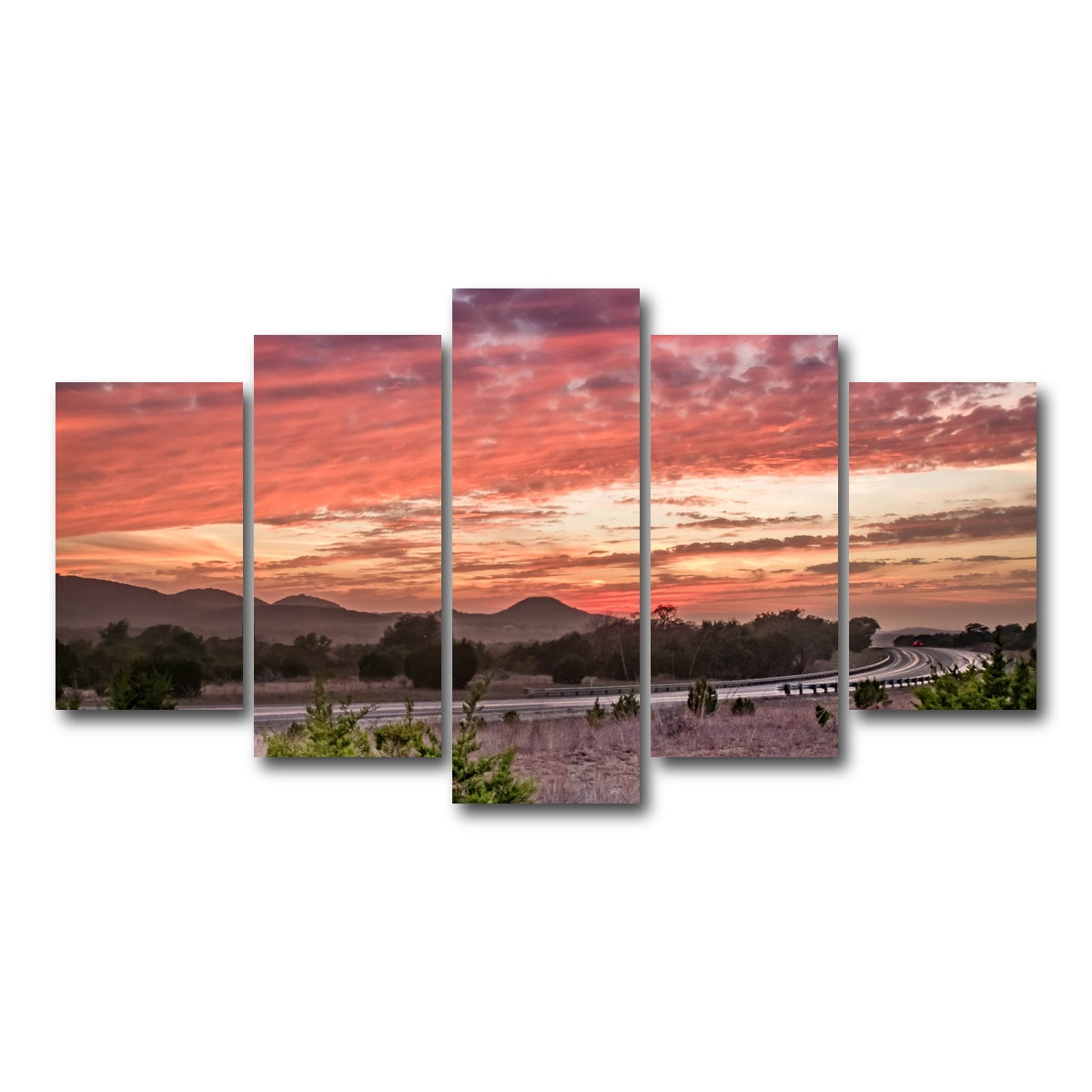 AUTO-MOCKUP WHITE | Texas Hill Country sunset | 5 Piece | Gallery Wrap Canvas | group=5_normal