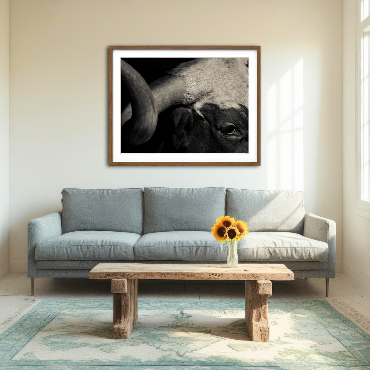 AUTO-MOCKUP ROOM | Texas Longhorn Cow Wall Art