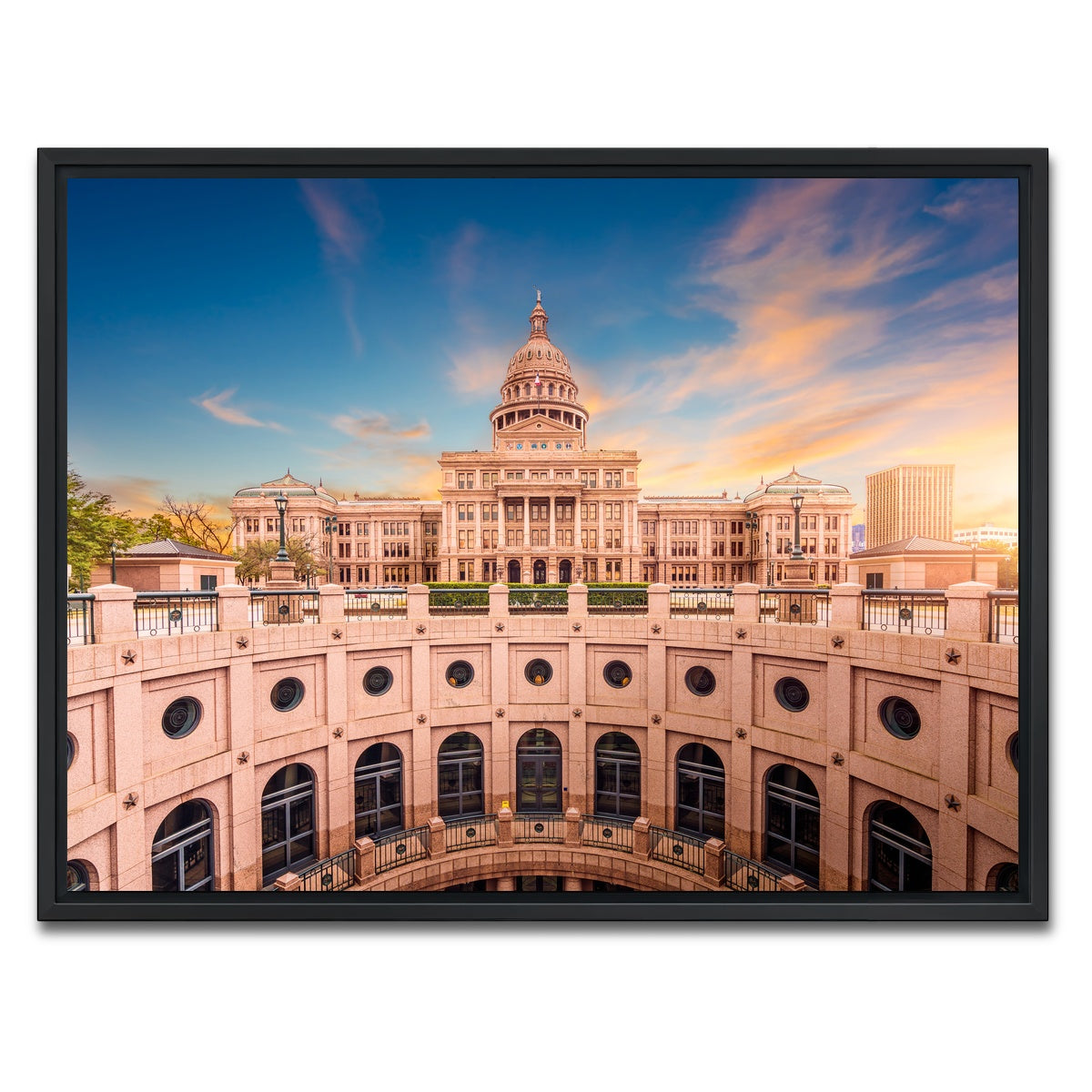 AUTO-MOCKUP WHITE | Texas State Capitol Building | 1 Piece | Black Framed Canvas | group=4x3