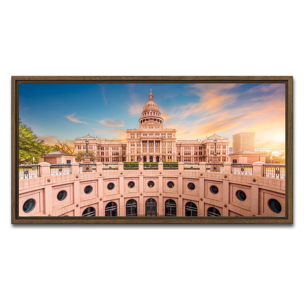 AUTO-MOCKUP WHITE | Texas State Capitol Building | 1 Piece | Walnut Framed Canvas | group=2x1