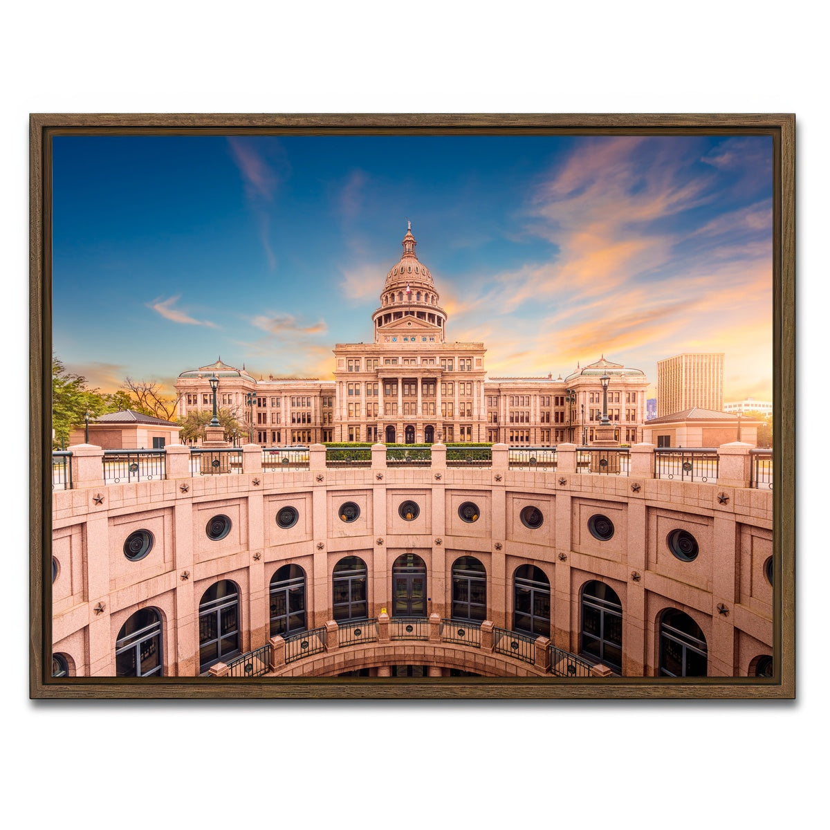 AUTO-MOCKUP WHITE | Texas State Capitol Building | 1 Piece | Walnut Framed Canvas | group=4x3