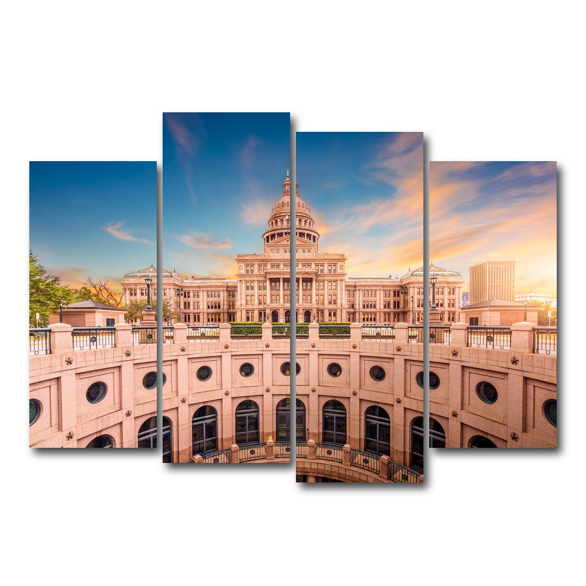 AUTO-MOCKUP WHITE | Texas State Capitol Building | 4 Piece | Gallery Wrap Canvas | group=4_normal