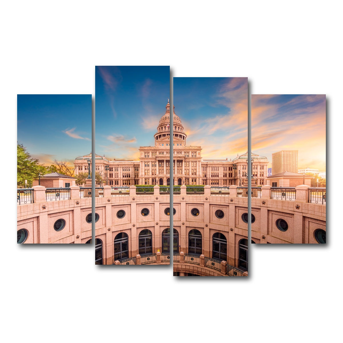 AUTO-MOCKUP WHITE | Texas State Capitol Building | 4 Piece | Gallery Wrap Canvas | group=4_short