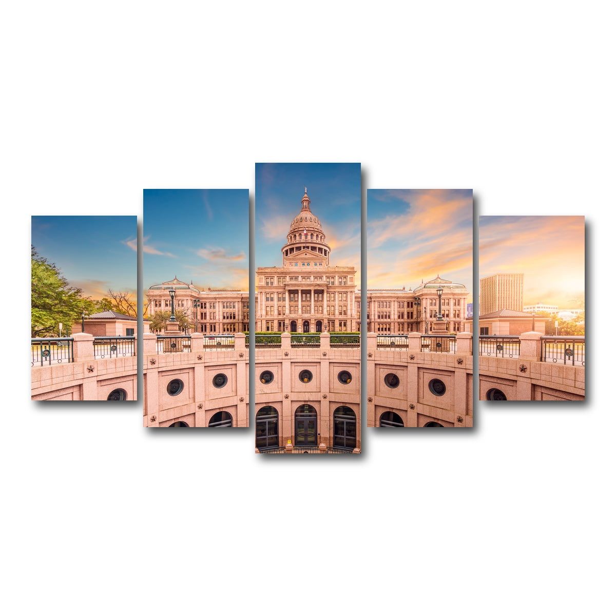 AUTO-MOCKUP WHITE | Texas State Capitol Building | 5 Piece | Gallery Wrap Canvas | group=5_normal