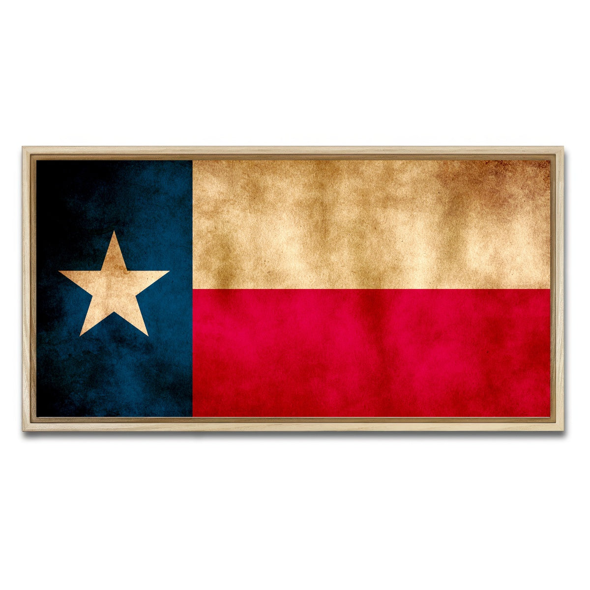 AUTO-MOCKUP WHITE | Texas State Flag | 1 Piece | Natural Framed Canvas | group=2x1