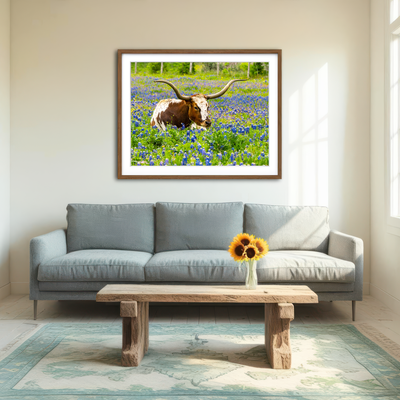 AUTO-MOCKUP ROOM | Texas Longhorn Bull Wall Art