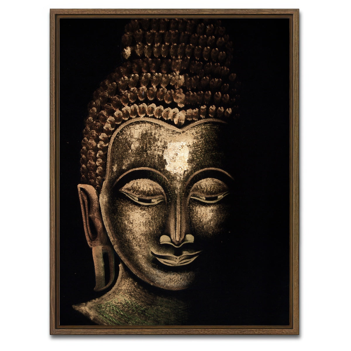 AUTO-MOCKUP WHITE | Thai buddha painting | 1 Piece | Walnut Framed Canvas | group=3x4