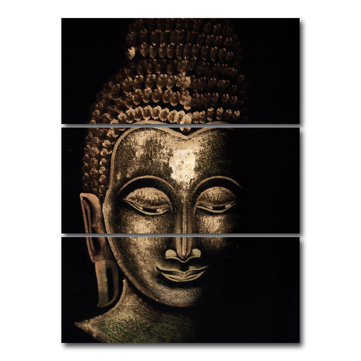 AUTO-MOCKUP WHITE | Thai buddha painting | 3 Piece | Gallery Wrap Canvas | group=8x18_stacked