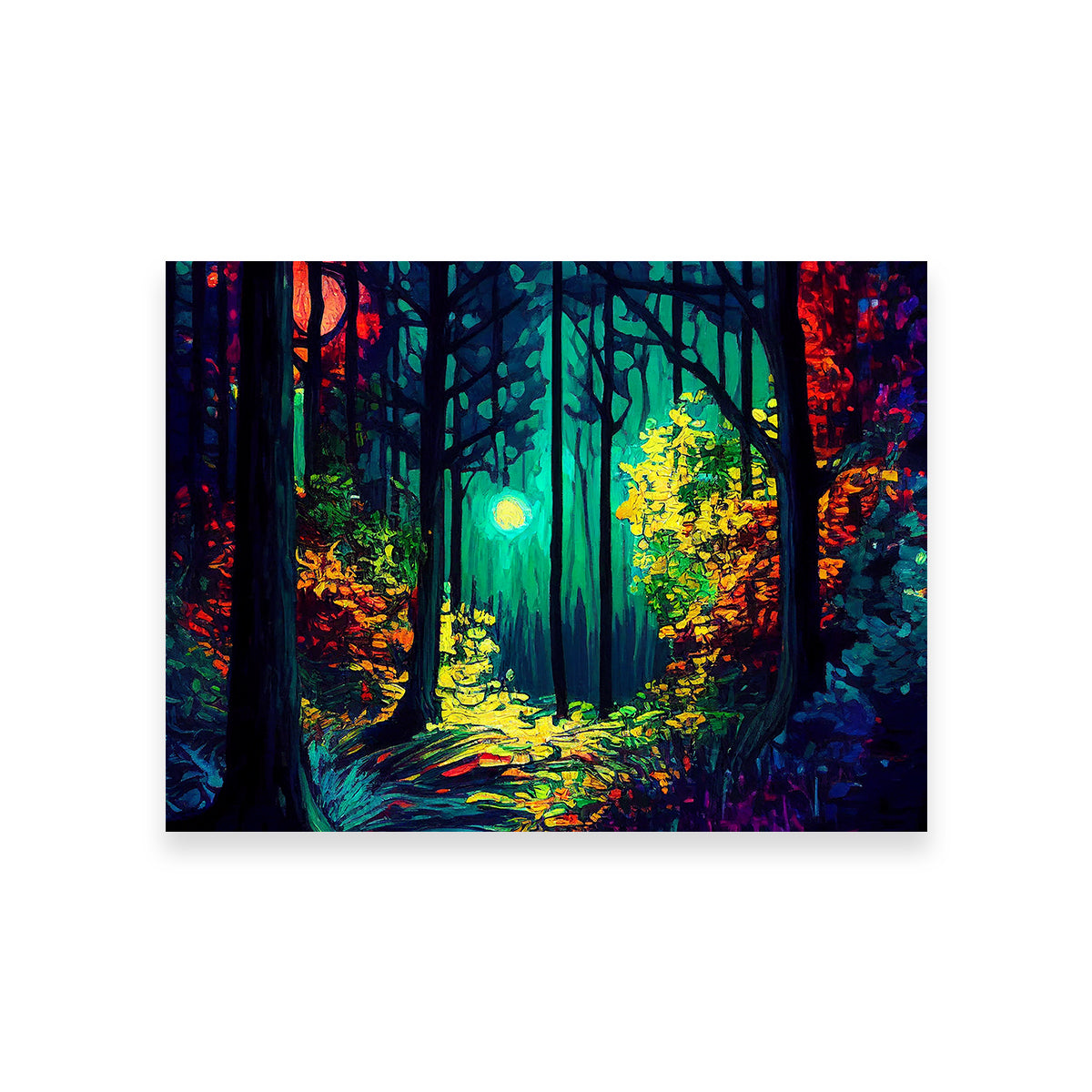 The Moon Through The Forest Wall Art