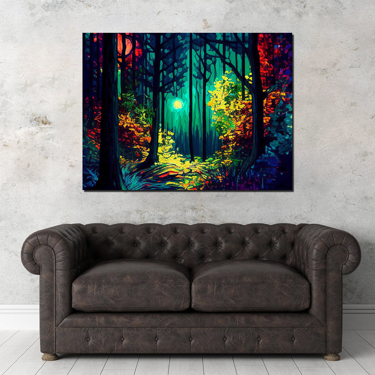 The Moon Through The Forest Wall Art