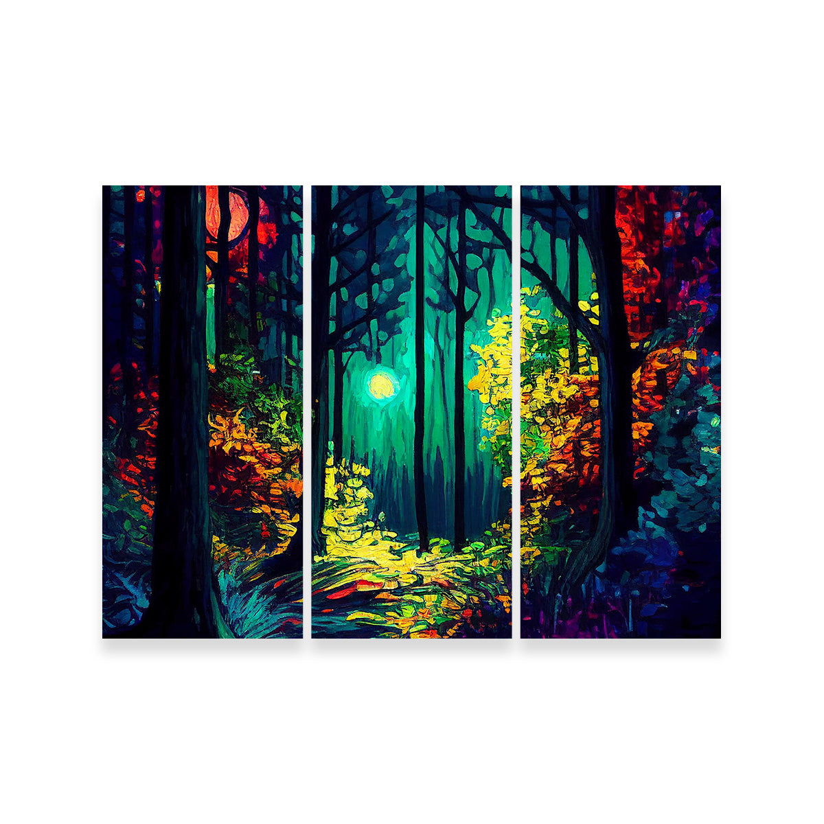 The Moon Through The Forest Wall Art