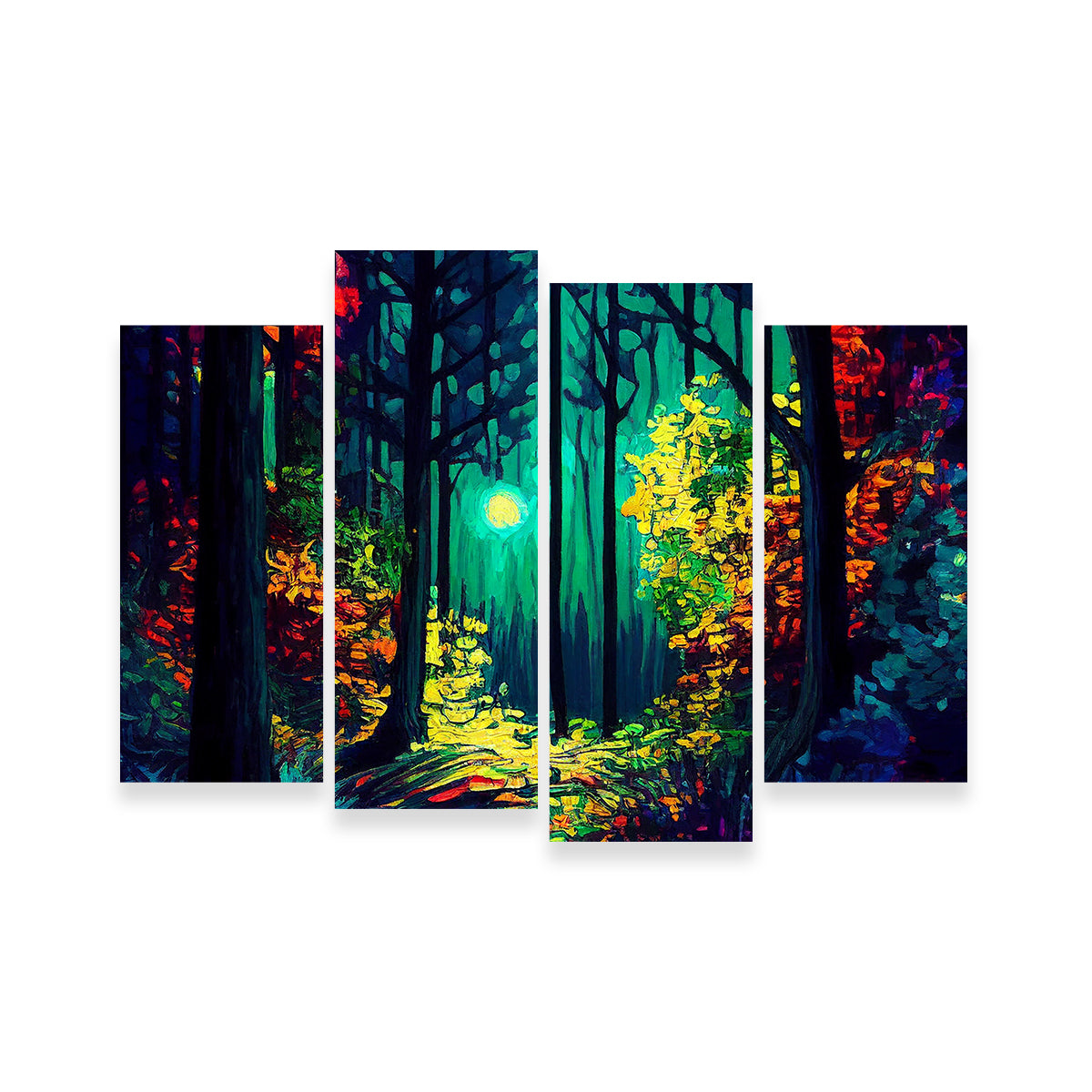 The Moon Through The Forest Wall Art