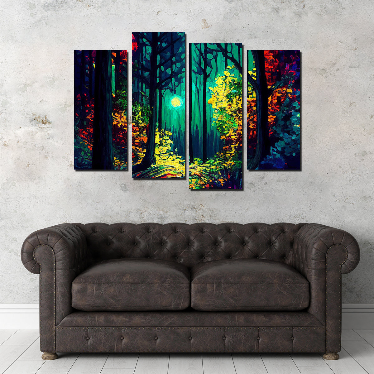 The Moon Through The Forest Wall Art