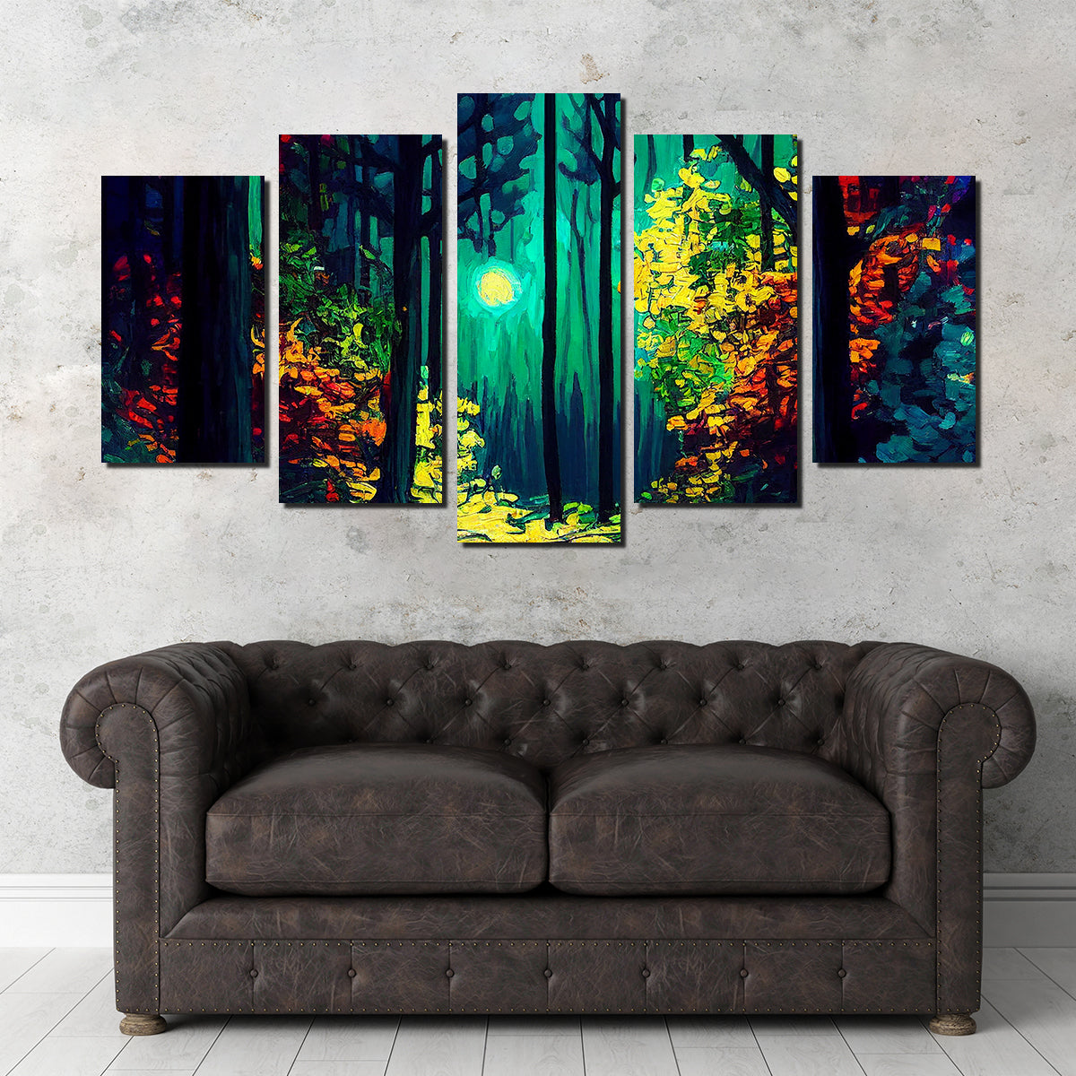 The Moon Through The Forest Wall Art