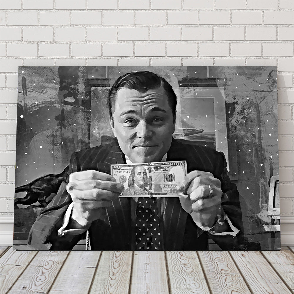 The Wolf of Wall Street Grayscale Wall Art
