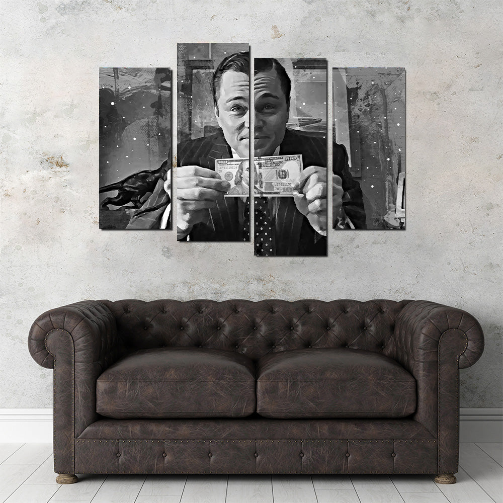 The Wolf of Wall Street Grayscale Wall Art