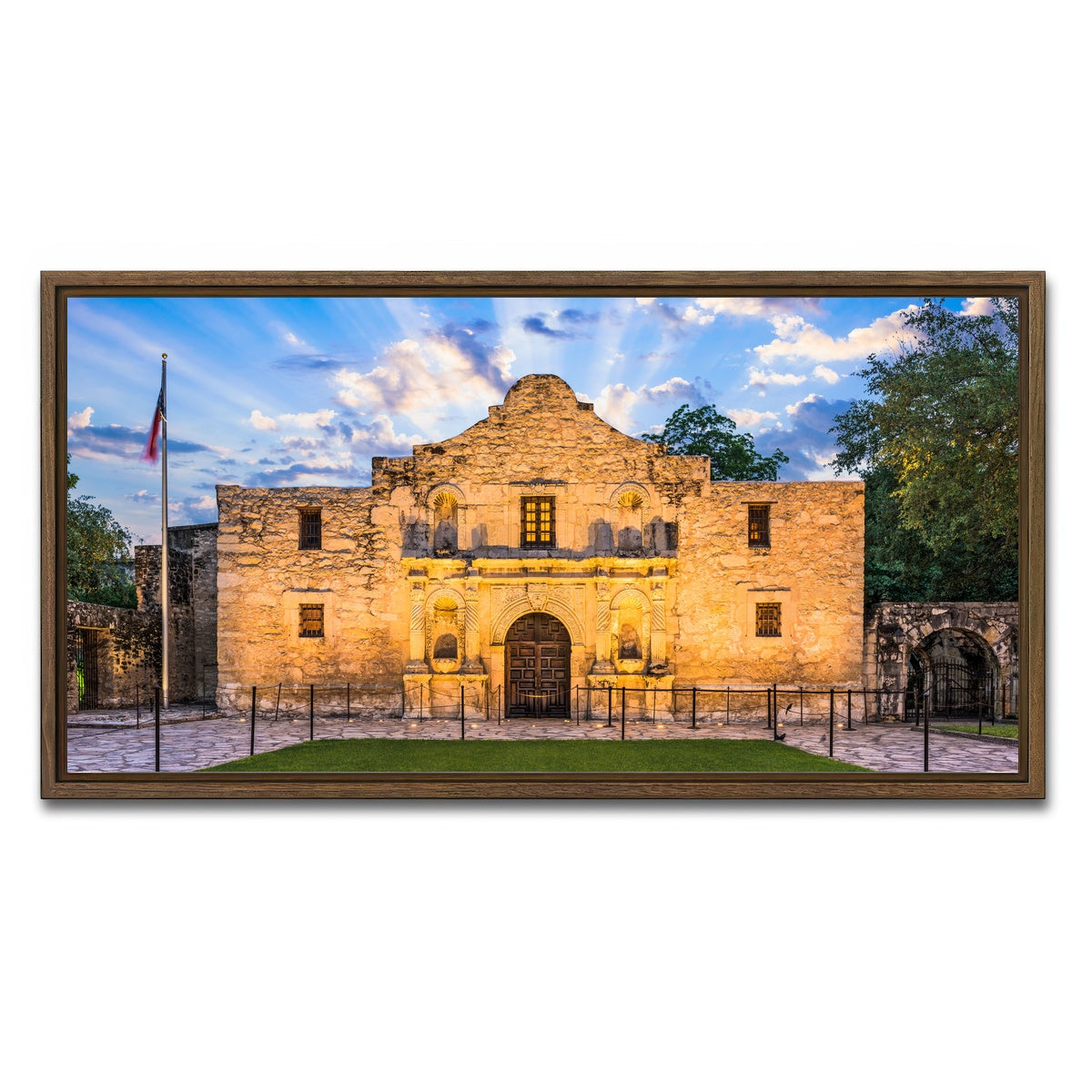 AUTO-MOCKUP WHITE | The Alamo | 1 Piece | Walnut Framed Canvas | group=2x1