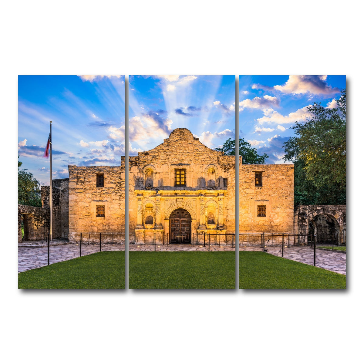 AUTO-MOCKUP WHITE | The Alamo | 3 Piece | Gallery Wrap Canvas | group=12x24