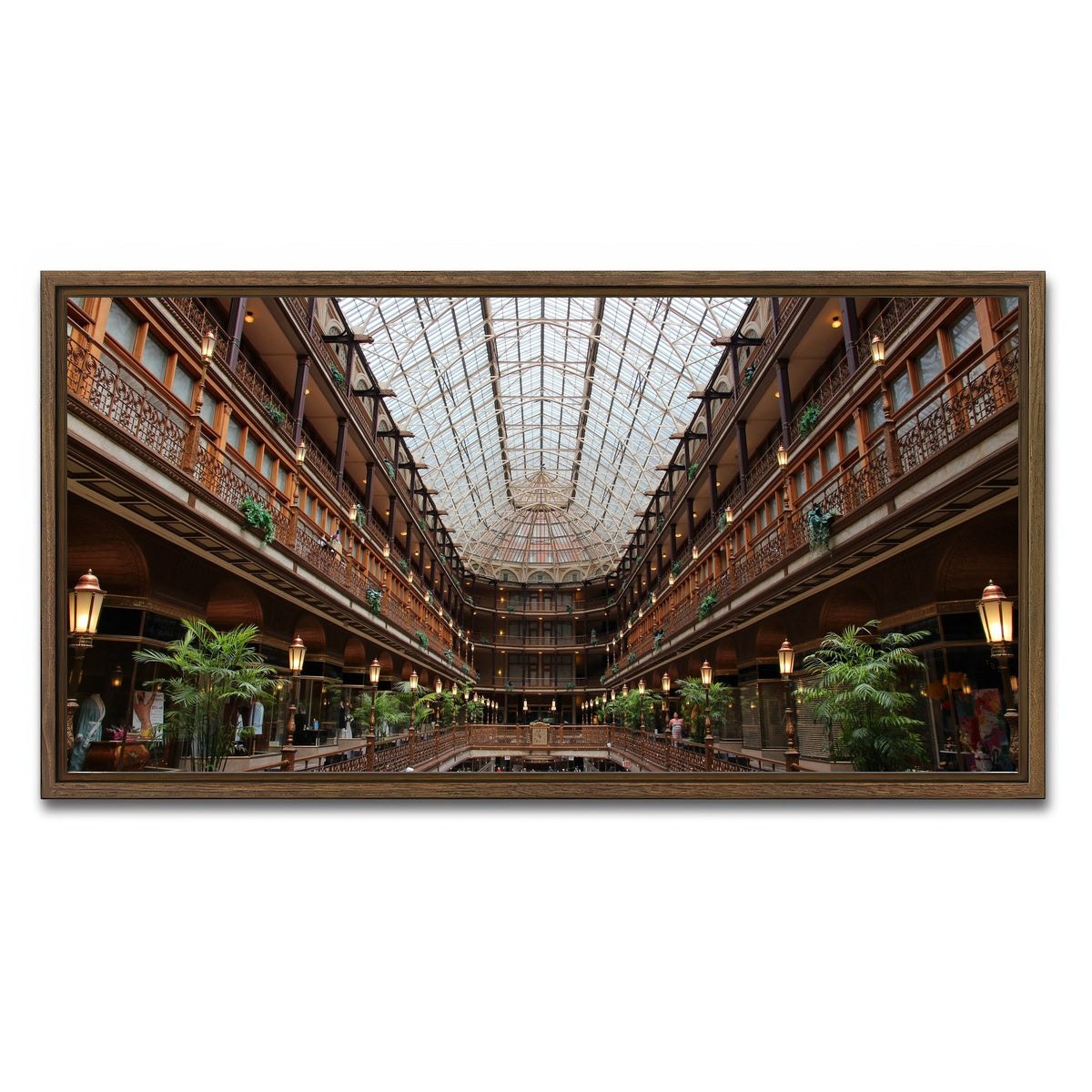 AUTO-MOCKUP WHITE | The Arcade Cleveland | 1 Piece | Walnut Framed Canvas | group=2x1