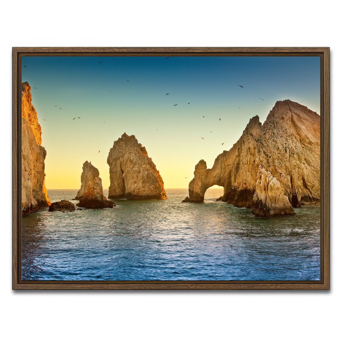 AUTO-MOCKUP WHITE | The Arch Of Cabo San Lucas | 1 Piece | Walnut Framed Canvas | group=4x3