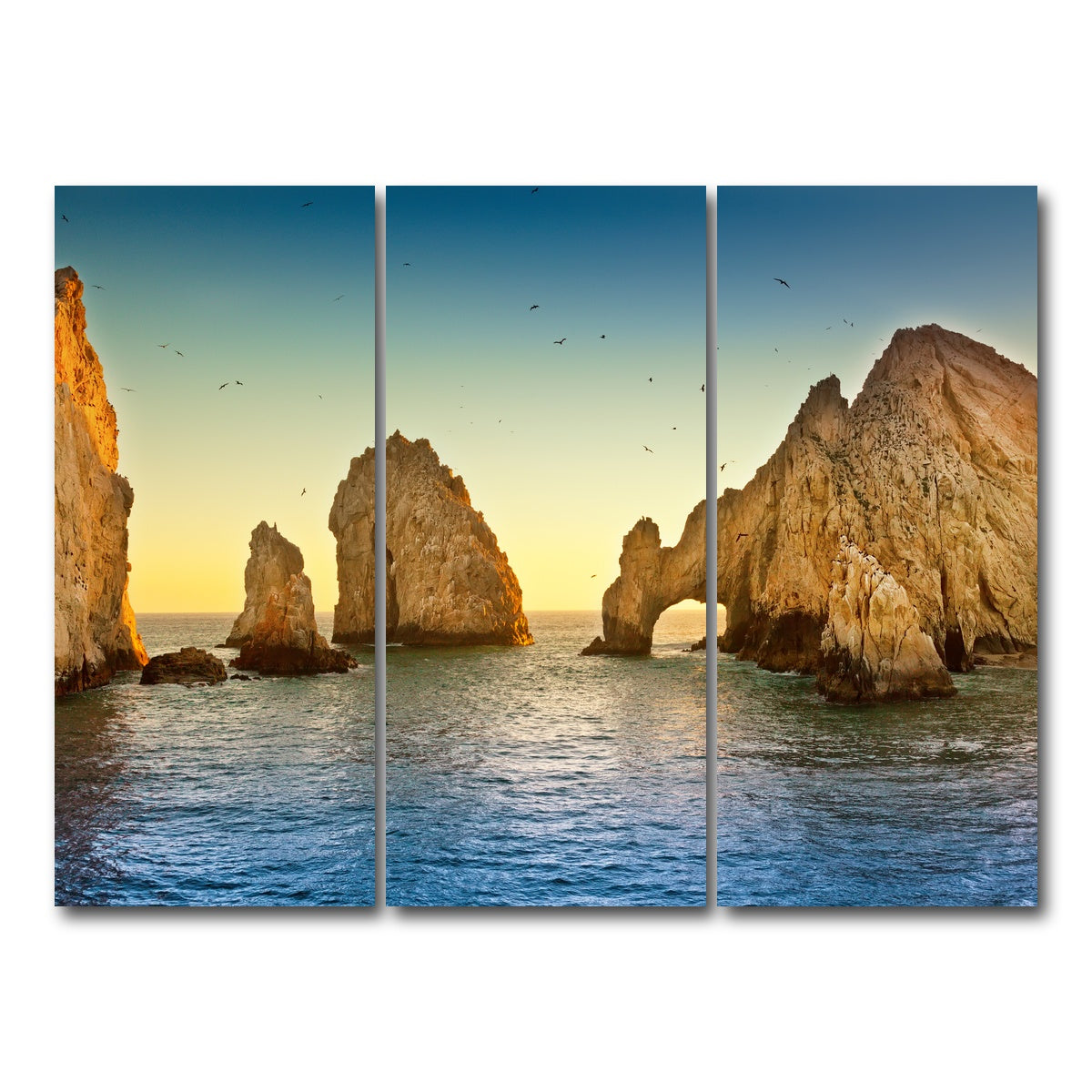 AUTO-MOCKUP WHITE | The Arch Of Cabo San Lucas | 3 Piece | Gallery Wrap Canvas | group=8x18