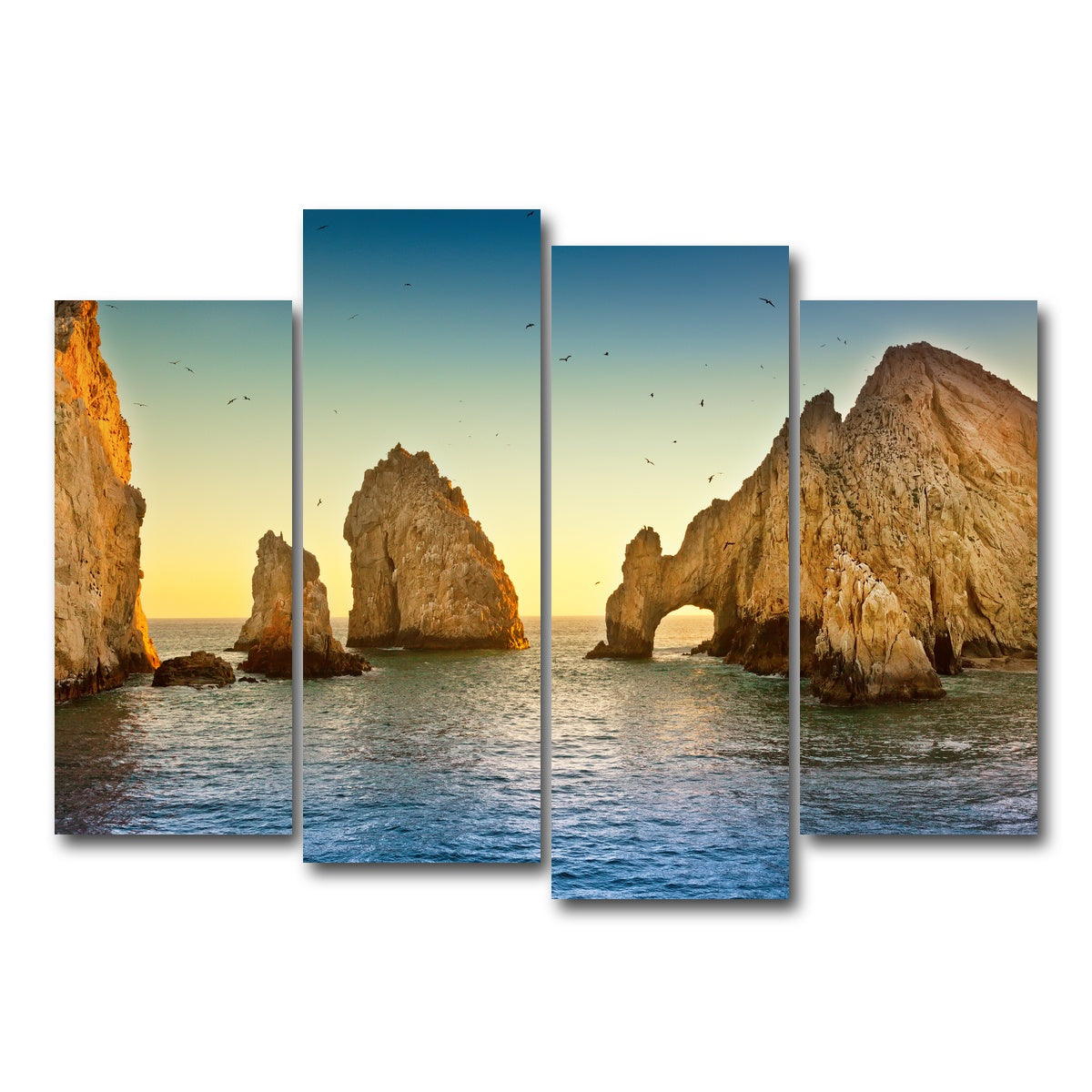 AUTO-MOCKUP WHITE | The Arch Of Cabo San Lucas | 4 Piece | Gallery Wrap Canvas | group=4_normal
