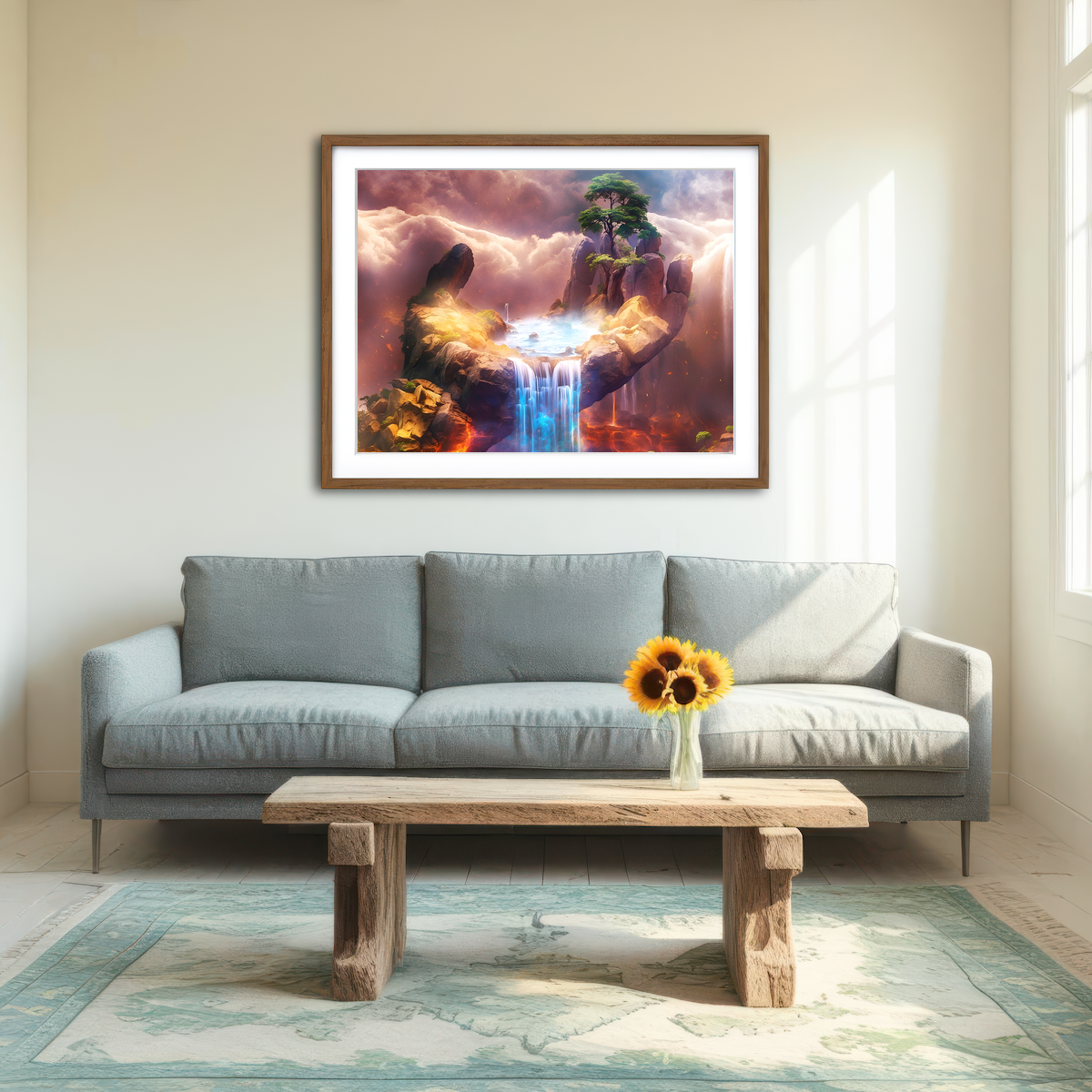 AUTO-MOCKUP ROOM | The Artistry of Nature's Hand Wall Art