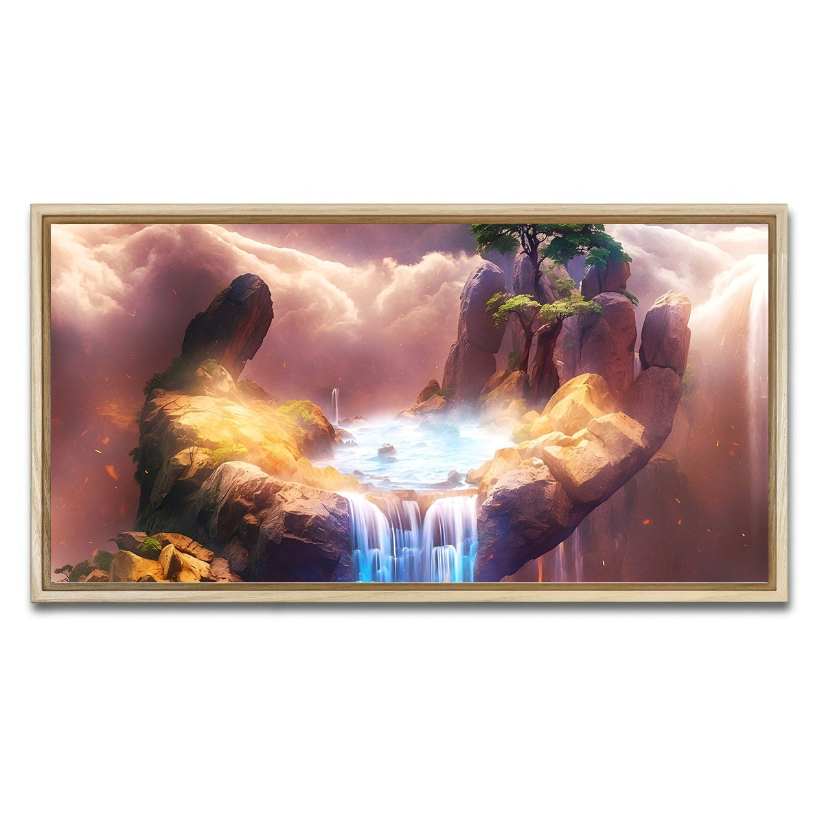 AUTO-MOCKUP WHITE | The Artistry of Nature's Hand | 1 Piece | Natural Framed Canvas | group=2x1