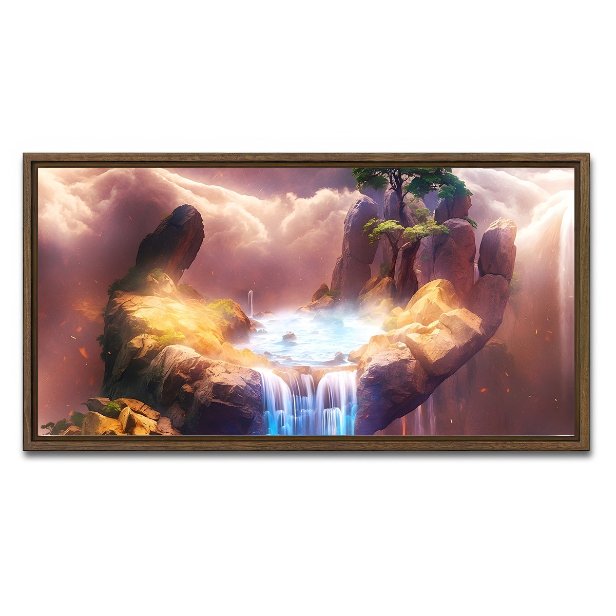 AUTO-MOCKUP WHITE | The Artistry of Nature's Hand | 1 Piece | Walnut Framed Canvas | group=2x1