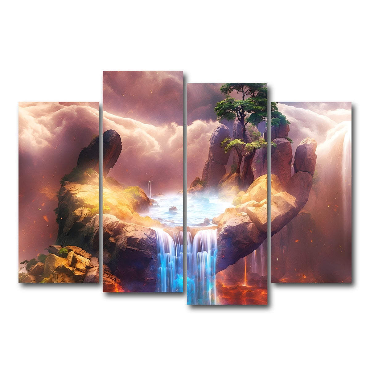 AUTO-MOCKUP WHITE | The Artistry of Nature's Hand | 4 Piece | Gallery Wrap Canvas | group=4_normal