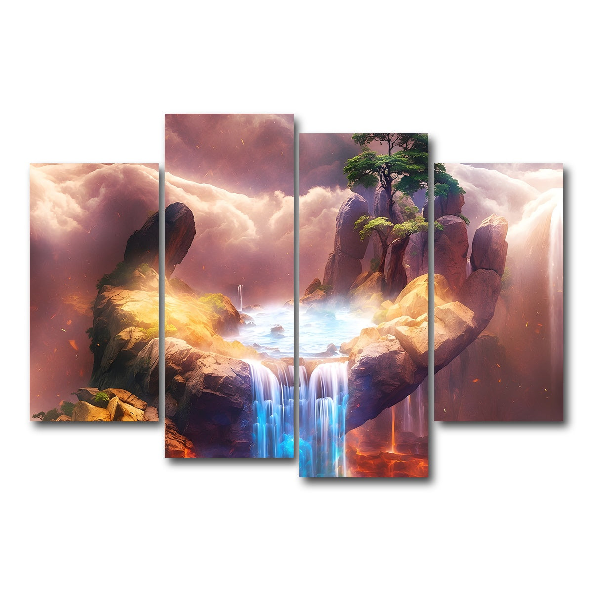 AUTO-MOCKUP WHITE | The Artistry of Nature's Hand | 4 Piece | Gallery Wrap Canvas | group=4_short