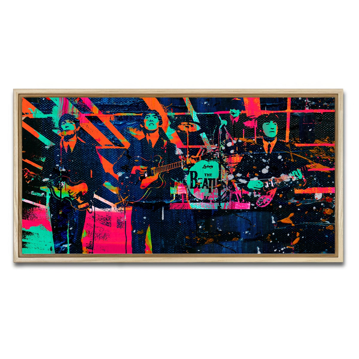 AUTO-MOCKUP WHITE | The Beatles - Ed Sullivan | 1 Piece | Natural Framed Canvas | group=2x1