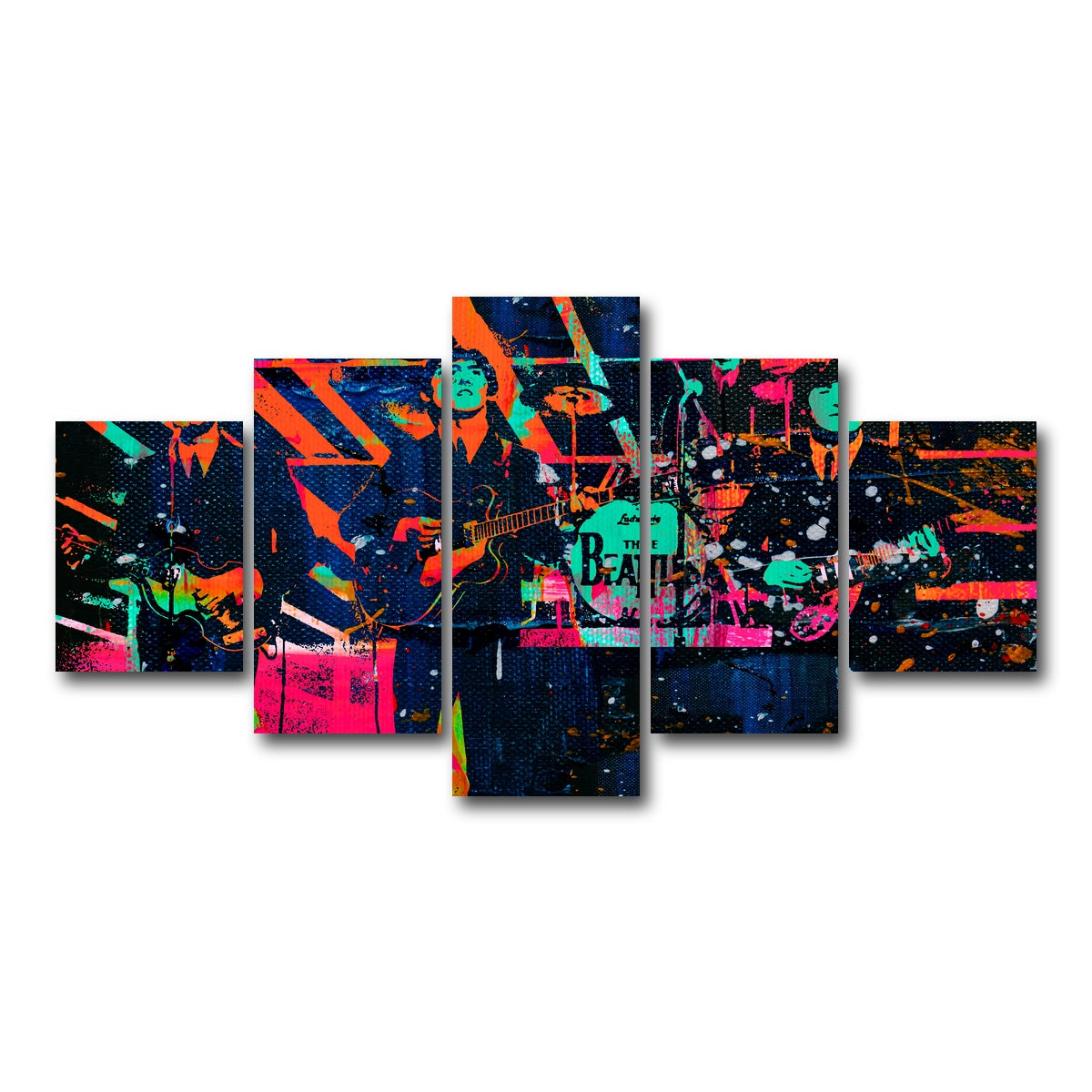 AUTO-MOCKUP WHITE | The Beatles - Ed Sullivan | 5 Piece | Gallery Wrap Canvas | group=5_short