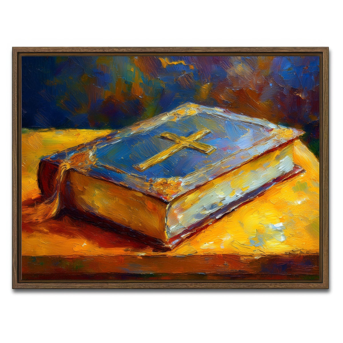 AUTO-MOCKUP WHITE | The Bible | 1 Piece | Walnut Framed Canvas | group=4x3