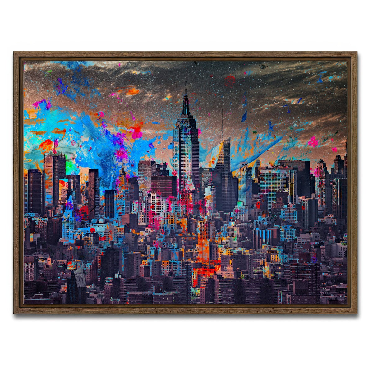 AUTO-MOCKUP WHITE | The Big Apple | 1 Piece | Walnut Framed Canvas | group=4x3