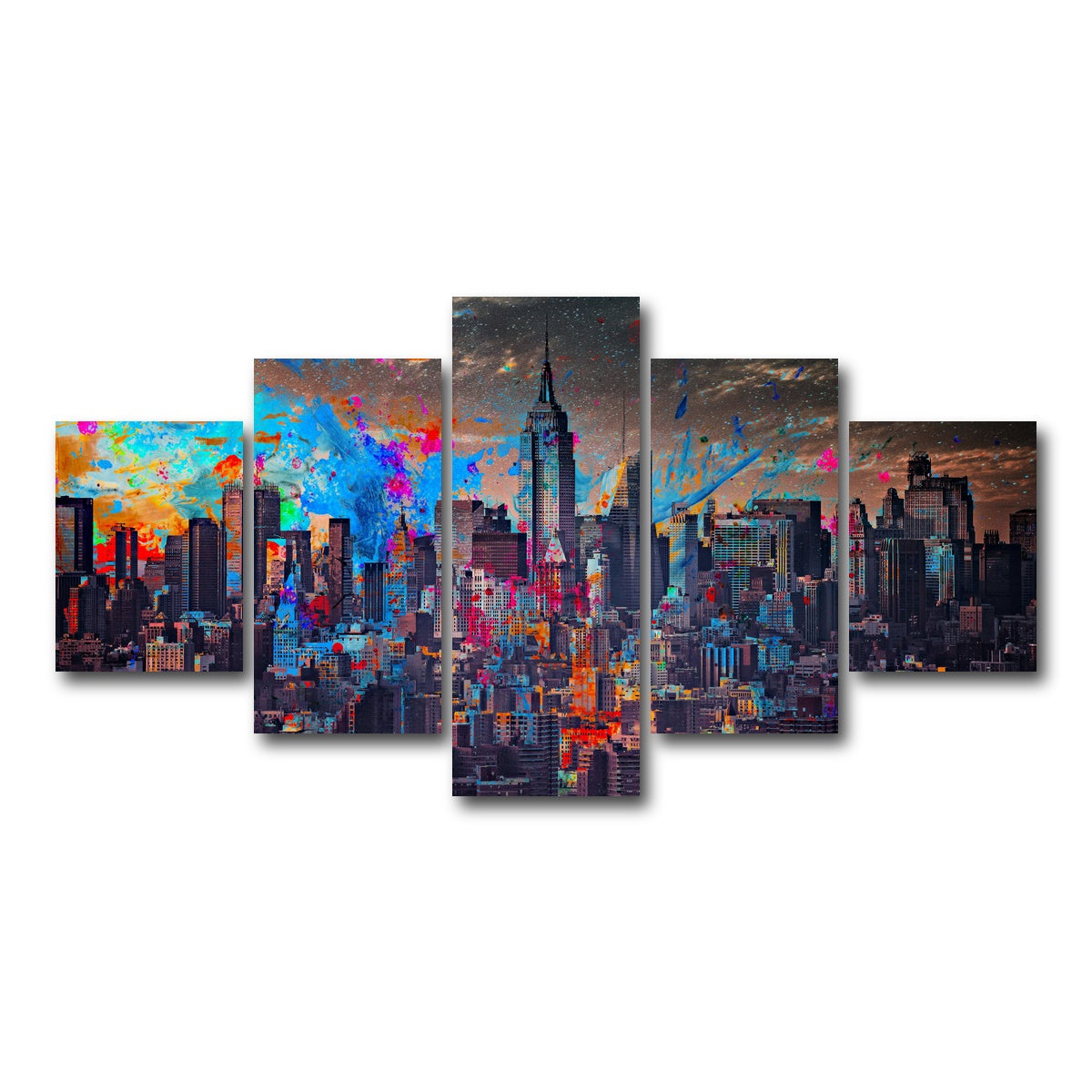 AUTO-MOCKUP WHITE | The Big Apple | 5 Piece | Gallery Wrap Canvas | group=5_short