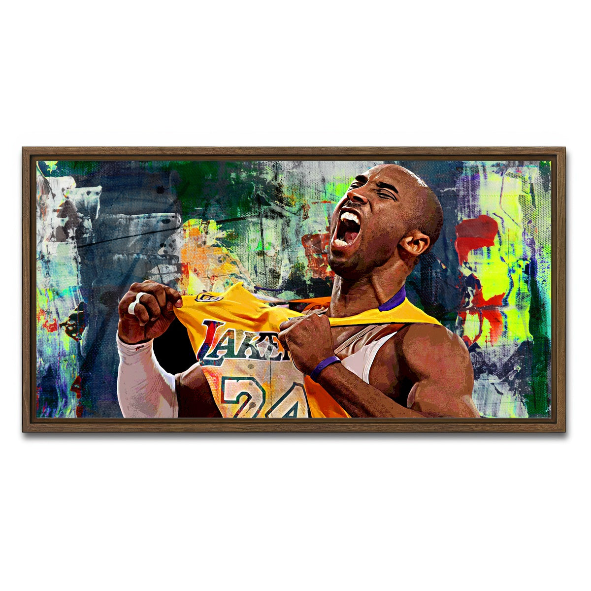 AUTO-MOCKUP WHITE | The Black Mamba Go Green | 1 Piece | Walnut Framed Canvas | group=2x1
