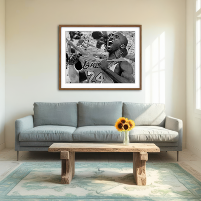 AUTO-MOCKUP ROOM | The Black Mamba Grayscale Wall Art